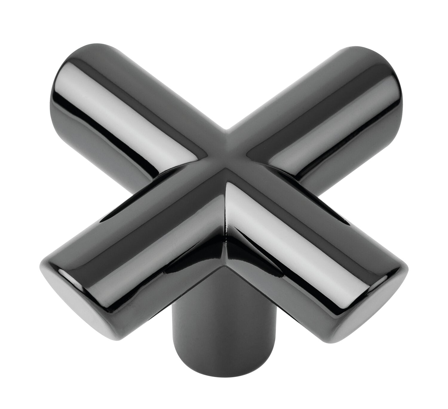 Poignée de porte bouton X Zamak cuivre noir