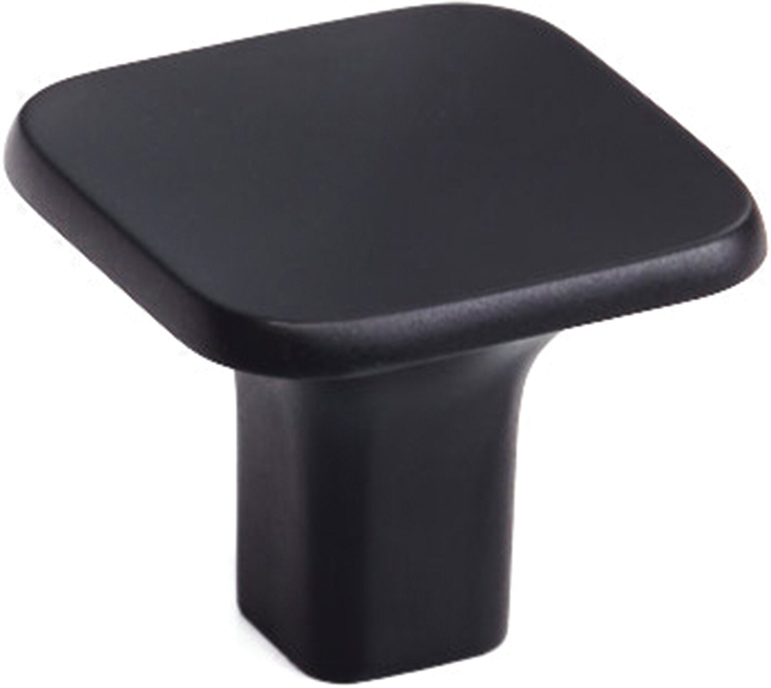 Poignée Bouton Carré Scoop Noir Mat