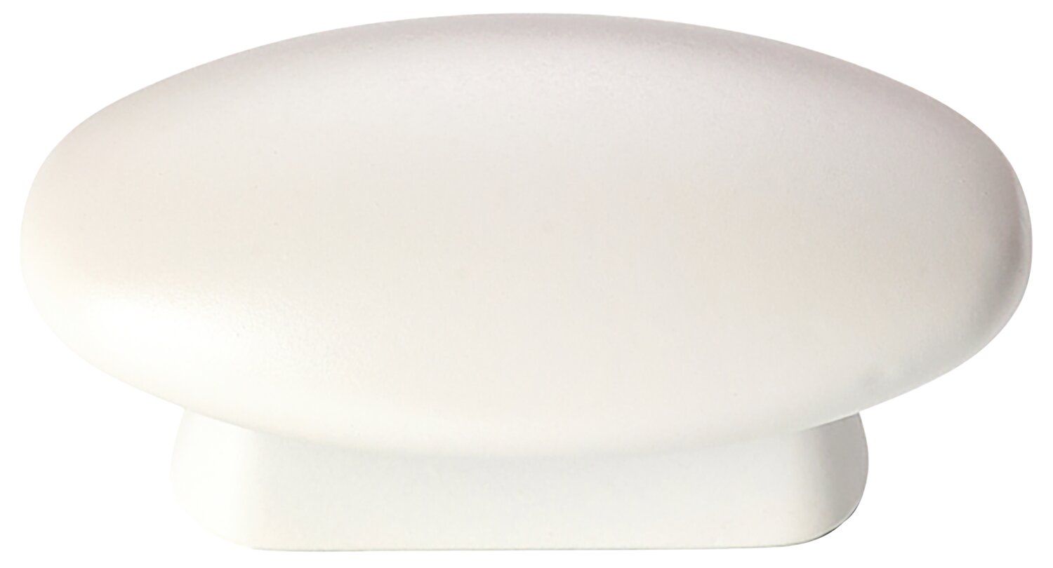 Bouton de tiroir ovale 47-25 mm Blanc mat